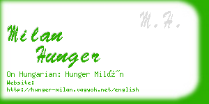 milan hunger business card